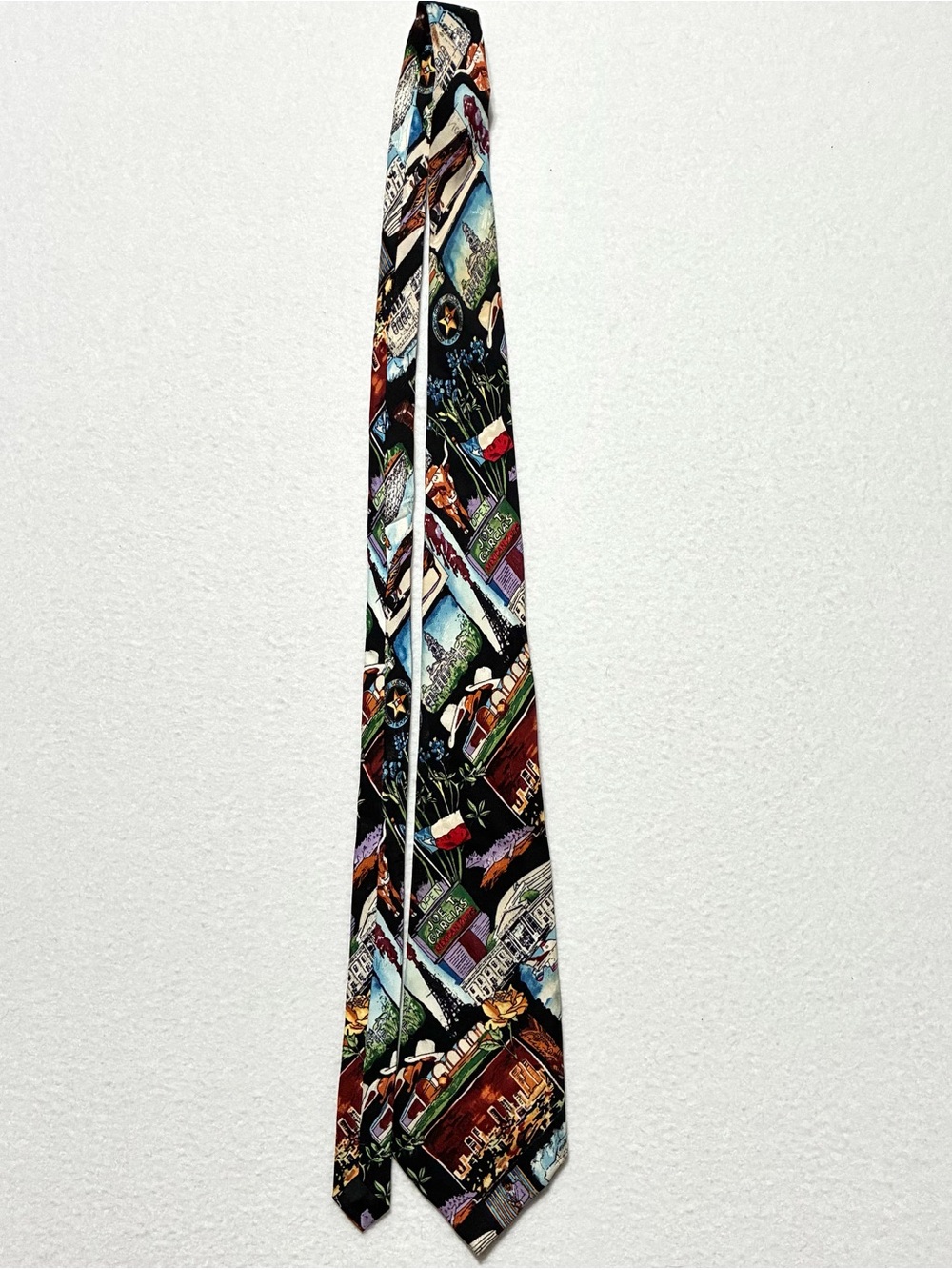 Nicole Miller Men’s Necktie Vintage 1996 Texas Themed The Lone Star State